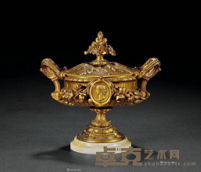 19世纪 青铜鎏金中央摆件 17×13×16cm