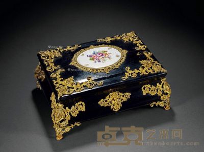 法国19世纪 鸟木黄阴古董首饰盒 36×26×18cm