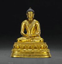 18世纪 蒙古铜鎏金阿弥陀佛像