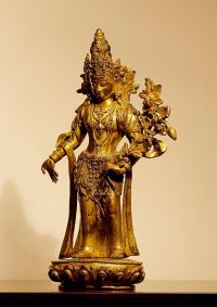 17世纪 18世纪 铜鎏金莲花手菩萨立像