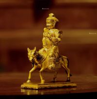 17世纪 铜鎏金关公骑马像