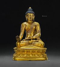 17世纪 铜鎏金善名如来佛坐像