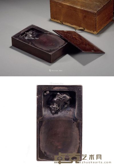 清 水牛端砚 17.9×10.7×3.7cm
