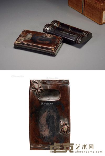 清 竹节端砚 7.4×4.3×1.7cm