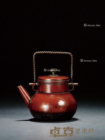 明治时期 五郎三色管口铜壶 15×12.7cm
