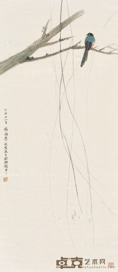 李秋君 柳枝喜鹊 91.3×40cm