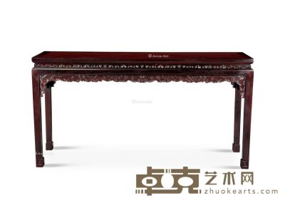 小叶紫檀 清式西番莲纹束腰平头桌 85×161×42cm