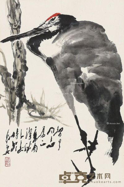 王子武 仙鹤图 68×45cm