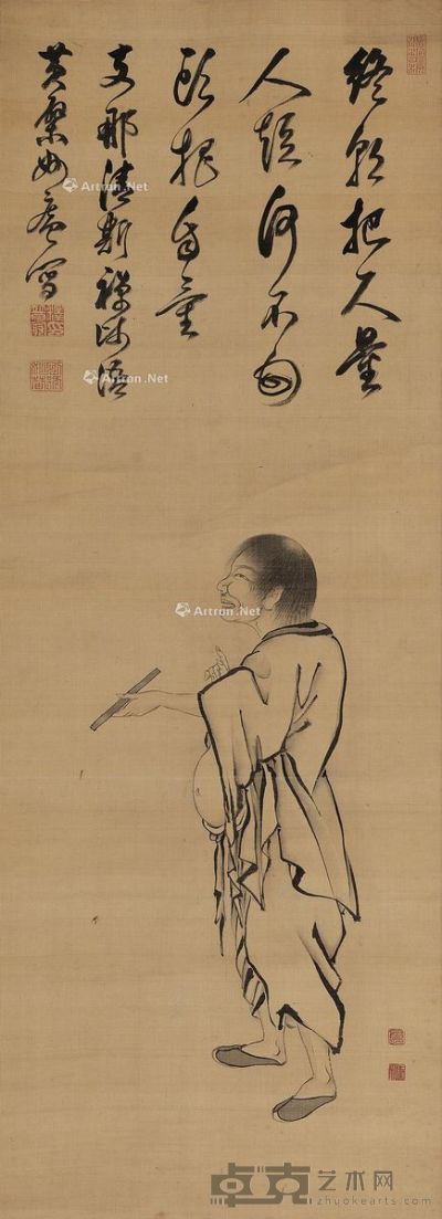 黄檗妙庵 仙人图 124×46cm