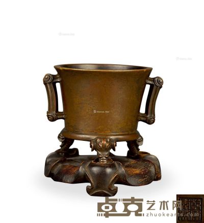清乾隆 铜法盏炉 高8cm；直径8.8cm