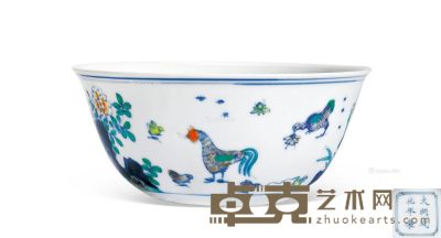清康熙 斗彩鸡缸杯 直径9.8cm