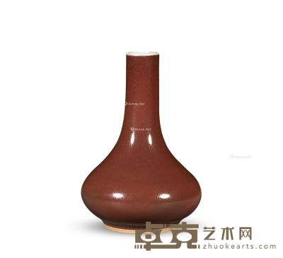 清中期 红釉小荸荠瓶 高9.3cm