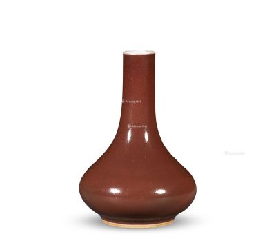 清中期 红釉小荸荠瓶