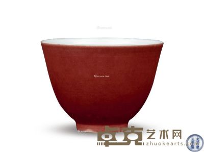 清雍正 红釉杯 直径5cm