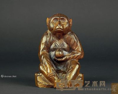 昭和时期 「环水」制猿 高18cm