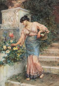 朱塞佩·卡洛西 花园里的罗马女子
