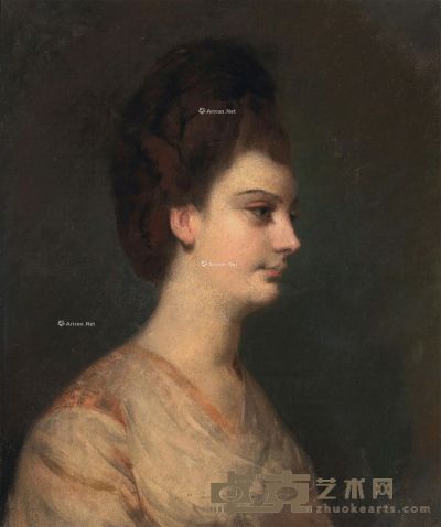 佚名 女子肖像 60.5×50.5cm