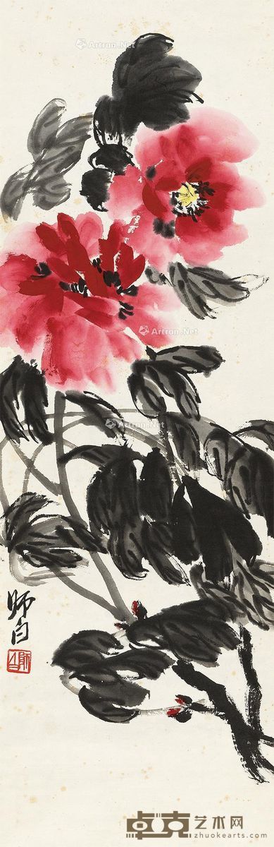 娄师白 牡丹 81×26cm