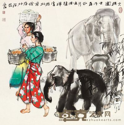 史国良      进入该艺术家作品认证 大祥图 68×68cm