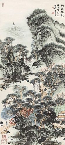 沈明权 桐江帆影