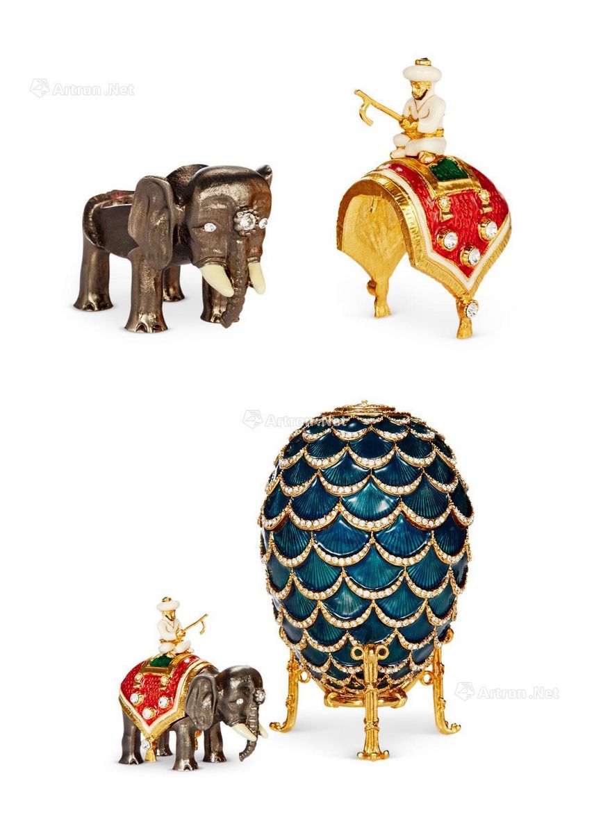 法贝热FABERGE, 珐琅 彩蛋骑象人