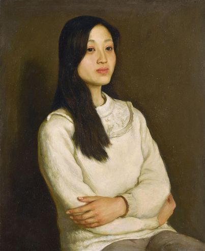 李贵君 20世纪90年代初期作 文艺青年 布面油画