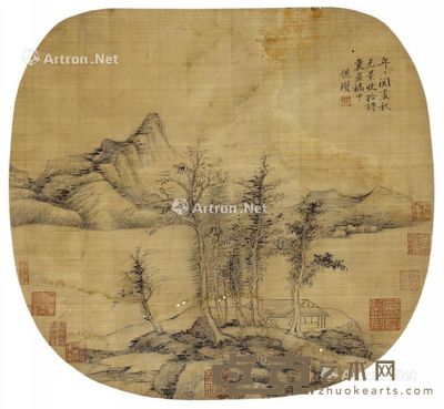 倪瓒 山水 39×42cm