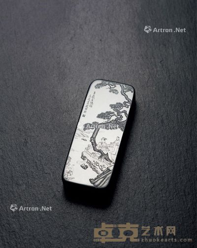 张建时 新疆和田玉青玉籽料王羲之玩鹅图 8.8×3.5×1.3cm;重118g