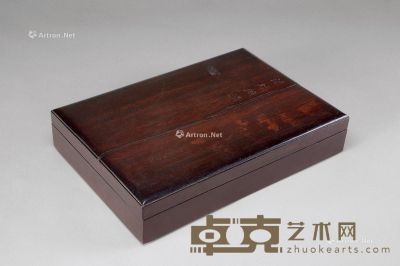 清中期 紫檀藻焕风清纹文具盒 长30cm；宽20.5cm；高6.1cm