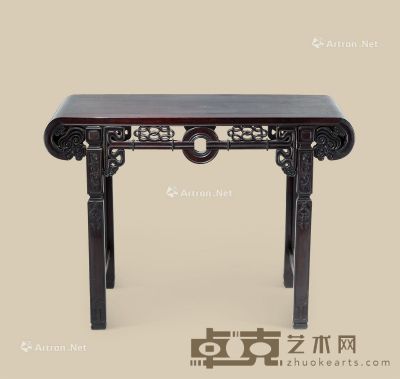 清代 红木玉璧纹琴桌 长116.5cm；宽40.5cm；高83.7cm