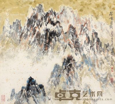 群峰罗列 立轴 设色纸本 87.5×96cm