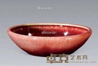 清代 红釉大洗 高6.5cm;径23.5cm