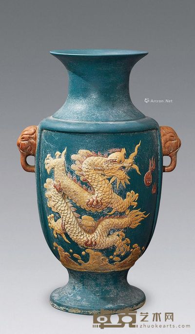 “徐立群”款紫砂瓶 高35cm