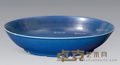 明代 蓝釉盘 高5.2cm；径25cm
