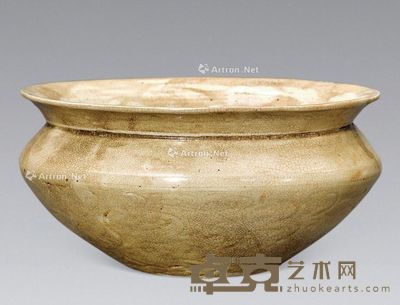 元代 青白釉渣斗 高10.5cm;径21cm