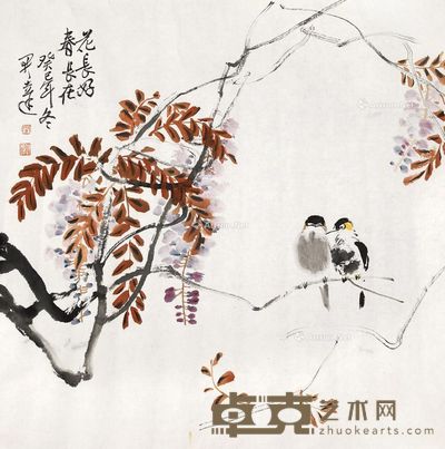 周凯达 花长好春常在 68×68cm