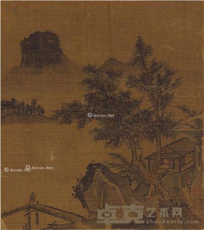 夏圭 香林书屋图 23.5×20.5cm