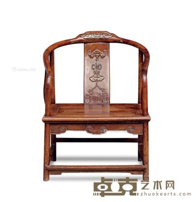 明 黄花梨福庆有余圈椅 高78cm；长58.5cm；宽43.5cm