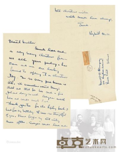 1938年12月22日作 海明威 致母亲圣诞节家书 26×18.5cm