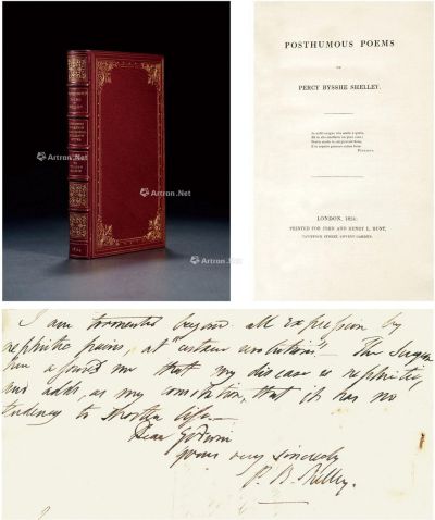 1824年作 雪莱 致葛德文亲笔信及《雪莱遗诗》初版
