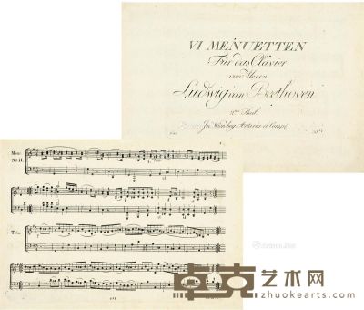 贝多芬 《小步舞曲集》初版乐谱 册34×24