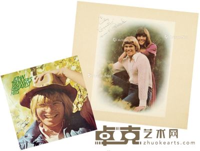 1971、1973年作 签赠黑胶唱片 （二张） 31×31cm×2