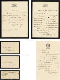 1910年作 马克·吐温 逝世前亲笔信三通及题跋名片