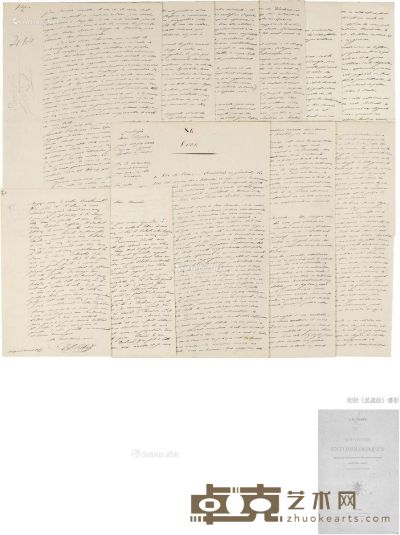 1854、1899年作 法布尔 《昆虫记》研究手稿及相关信札 20.5×13cm×6；29×19cm×9