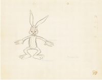 约1943年作 华纳兄弟动画工作室 兔八哥（Bugs Bunny）手绘动画原稿 纸本 铅笔线描