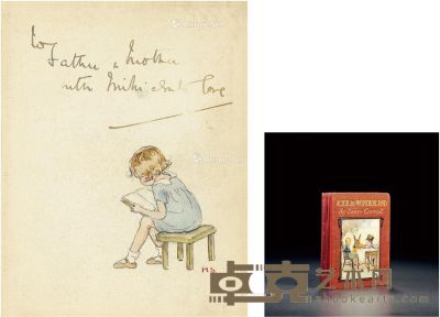 1913年作 索尔比 《艾丽斯梦游仙境》插画作者签绘本 册16×12cm