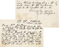1897年作 道奇森，笔名刘易斯·卡罗尔 致玛拉姆夫人亲笔信