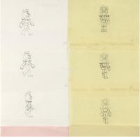 约1983年作 上海美术电影制片厂出 《黑猫警长》动画分镜头原稿 （一批二十五页） 纸本铅笔线描