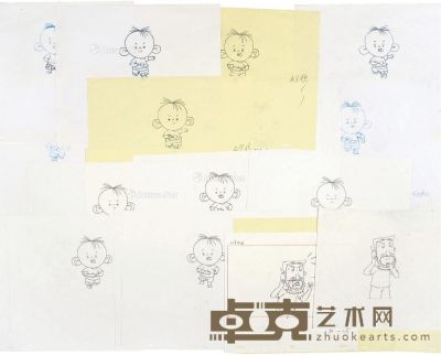 约2009年作 上海美术电影制片厂 《大耳朵图图》动画分镜头原稿 （一批二十五页） 纸本铅笔线描 --