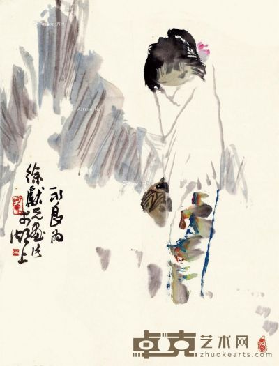 吴永良 芭蕉仕女图 45×34cm